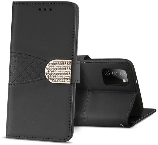 Main image of Reiko Samsung Galaxy A02S  3-In-1 Wallet Case In Black