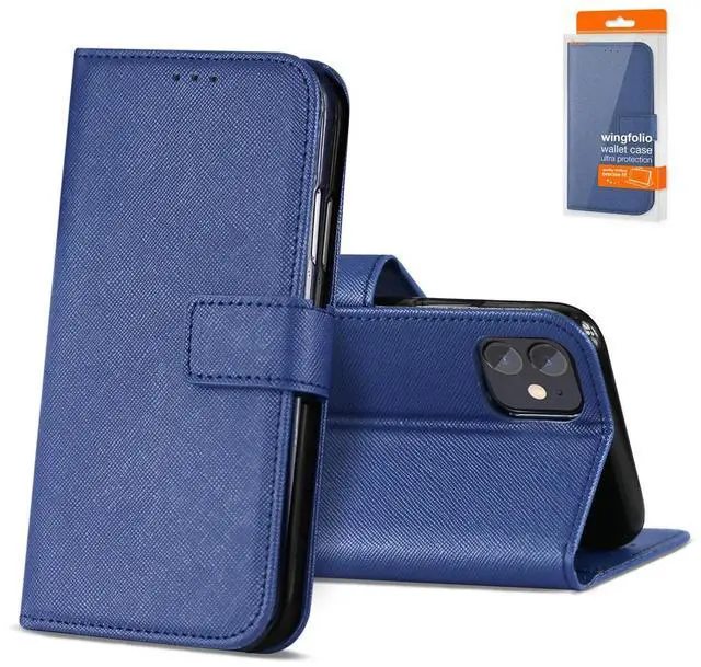 Main image of Slim Stand Case with Card Holder Slots APPLE IPHONE 12 MINI In Blue