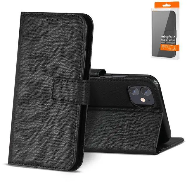 Main image of Slim Stand Case with Card Holder Slots APPLE IPHONE 12 MINI In Black