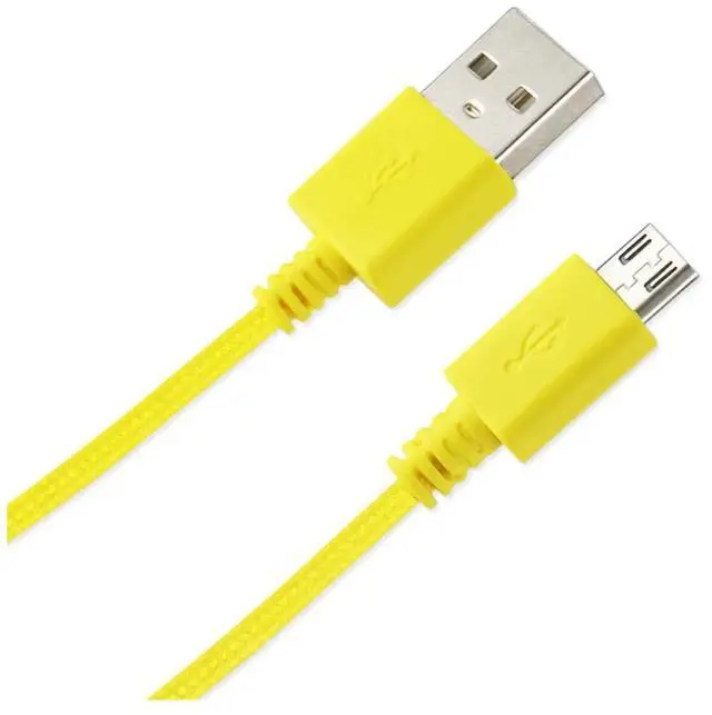Main image of Reiko Braided Micro Usb Data Cable 3.3 Feet In Yellow