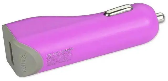 Main image of REIKO MICRO USB CAR CHARGER WITH DATA USB CABLE IN PURPLE