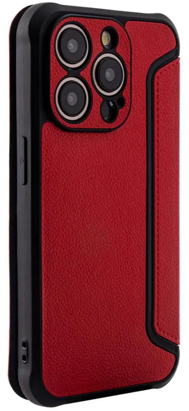 Main image of Magnetic wallet Leather phone case For Apple iPhone 15 PRO In Red