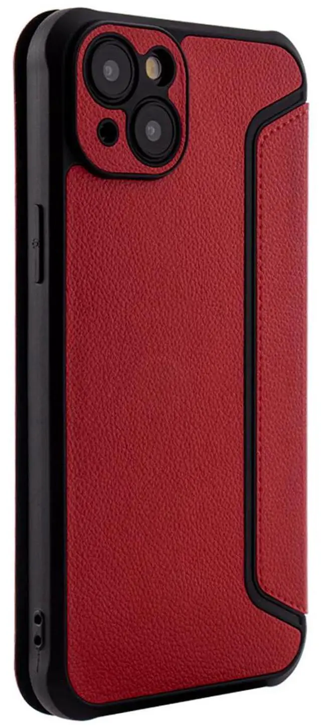 Main image of Magnetic wallet Leather phone case For Apple iPhone 15 PLUS In Red