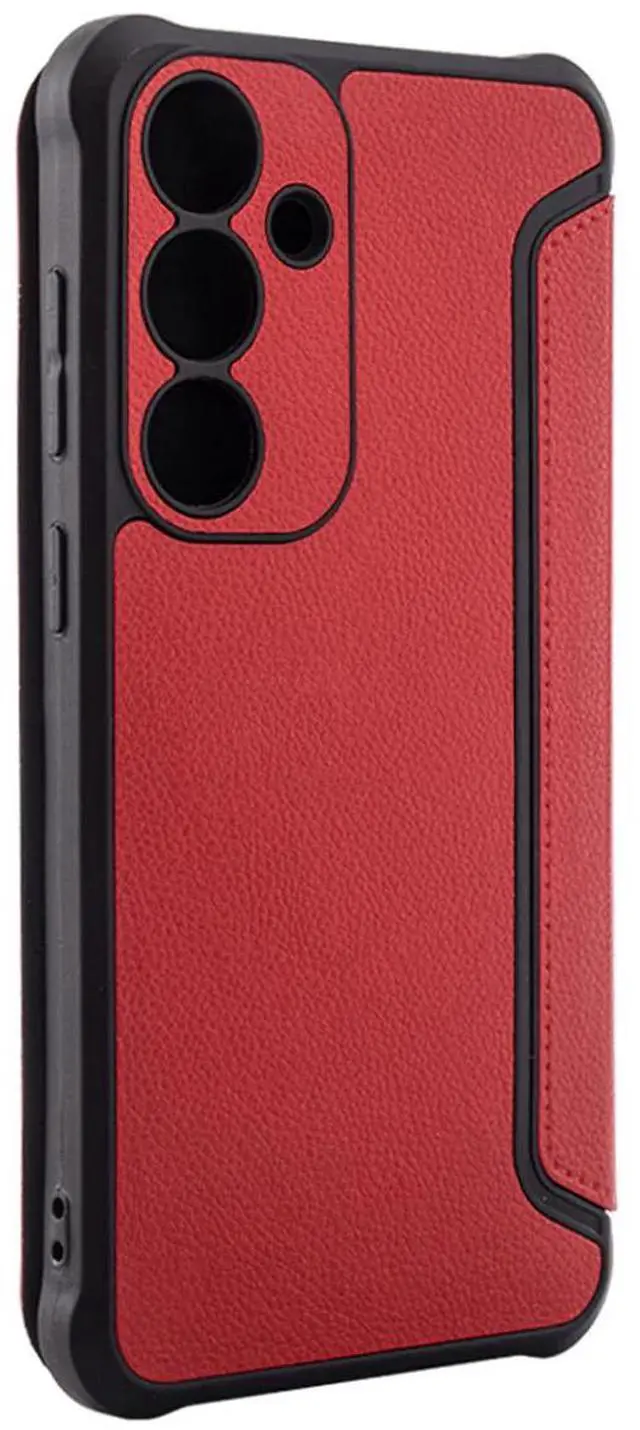 Main image of Magnetic wallet Leather phone case For Samsung Galaxy S24 Plus In Red