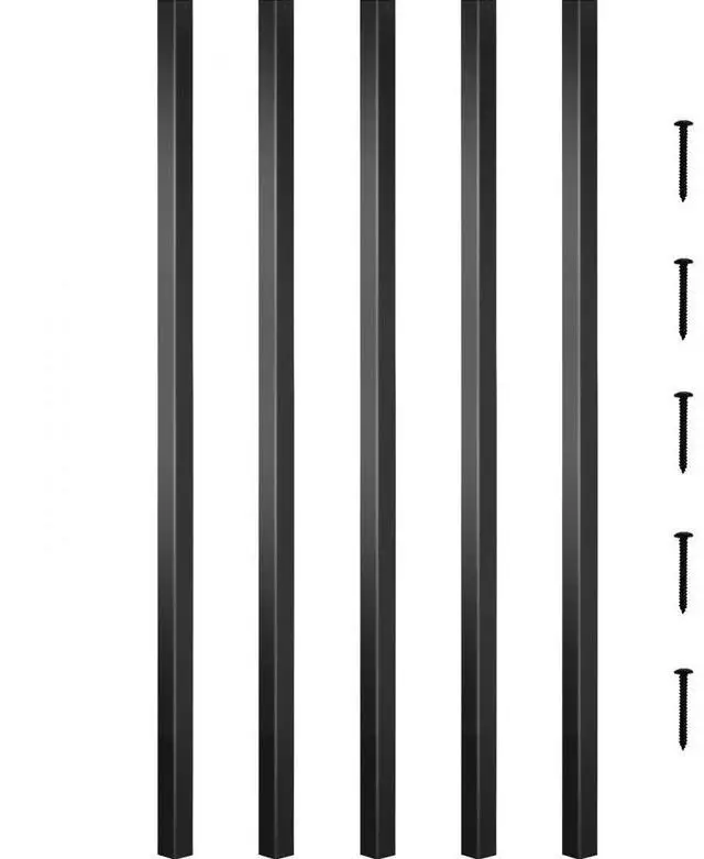 Main image of VEVOR Deck Balusters, 101 Pack Metal Deck Spindles, 26\"x0.75\" Staircase Baluster with Screws, Aluminum Alloy Deck Railing for Wood and Composite Deck, Square Baluster for Outdoor Stair Deck Porch