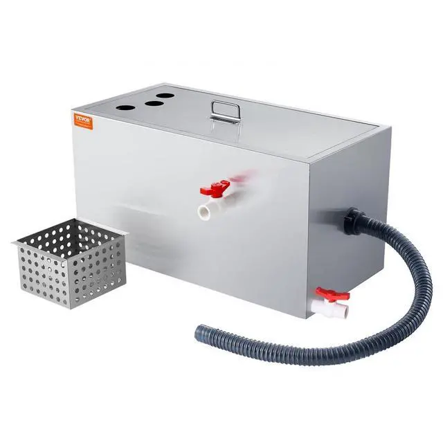 Alt view image 2 of 2 - VEVOR Commercial Grease Trap, 25 LBS Grease Interceptor, Top Inlet Interceptor, Under Sink Stainless Steel Grease Trap, 6.4 GPM Waste Water Oil-water Separator, for Restaurant Canteen Home Kitchen