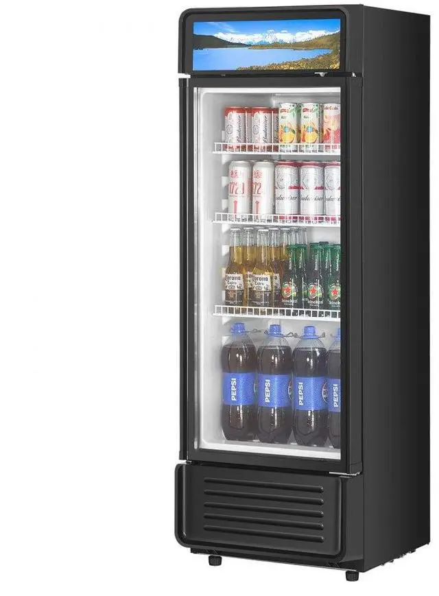 Alt view image 2 of 2 - VEVOR Commercial Merchandiser Refrigerator 6.9 CU.FT Glass Door Beverage Refrigerator