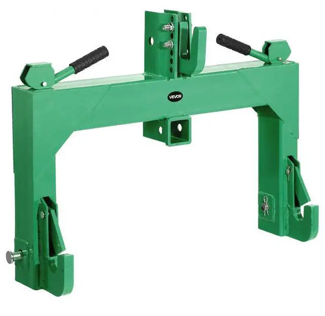 Main image of VEVOR 3-Point Quick Hitch with 2 in Receiver, 3000 Lbs Lift Capacity, 3-Pt Hitch with 5 Level Adjustable Bolt, Adaptation to Category 1 & 2 Tractor, Heavy Duty 3 Point Attachments, Green