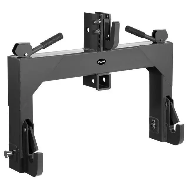 Main image of VEVOR 3-Point Quick Hitch with 2 in Receiver, 3000 Lbs Lift Capacity, 3-Pt Hitch with 5 Level Adjustable Bolt, Adaptation to Category 1 & 2 Tractor, Heavy Duty 3 Point Attachments, Black
