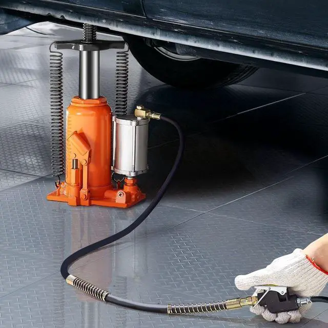 Main image of VEVOR Air Hydraulic Bottle Jack, 20 Ton (44092 lbs) Capacity, 10.2-19.5 Inch Lifting Range, Pneumatic/Manual Heavy Duty Welded Bottle Jack with Pump for Car, SUV, Pickup, Truck, RV Auto Repair, Orange