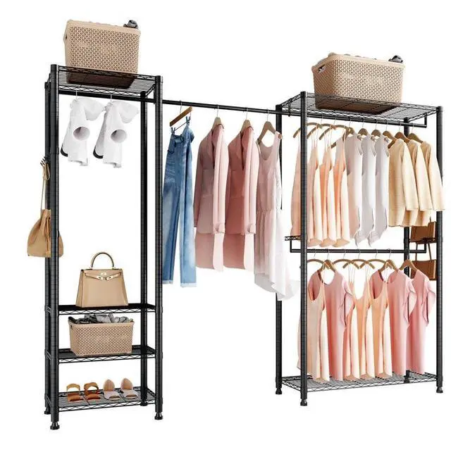 Main image of VEVOR Clothing Garment Rack, Heavy Duty Clothes Rack, Freestanding Clothes Racks with Steel Frame, 800 lbs Load Capacity Closet Wardrobe with Storage Shelves for Bedroom, Clothing Store, Hallway
