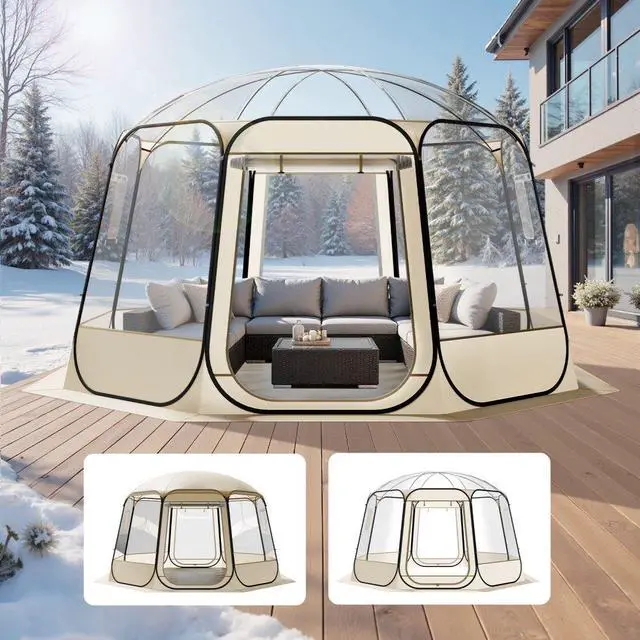 Main image of VEVOR Pop up Bubble Tent, 12 x 11.1 ft Waterproof & UV-Resistant, Clear Camping Tent Shelter, Outdoor Garden Dome Igloo Tents with Windows, 540° Panoramic View, for 10-12 Persons Patio Backyard
