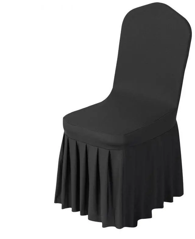 Main image of VEVOR 30 Pcs Black Chair Covers, Polyester Spandex Chair Cover, Stretch Slipcovers for Wedding Party Dining Banquet Flat-Front Chair Covers, Fits Chair Measures up to 20.08 x 17.72 x 37.4 inch