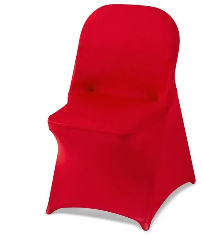Main image of VEVOR 50 Pcs Red Chair Covers, Polyester Spandex Chair Cover, Stretch Slipcovers for Wedding Party Dining Banquet Flat-Front Chair Covers, Fits Chair Measures up to 17.72 x 18.11 x 30.31 inch