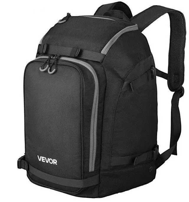 Main image of VEVOR Ski Boot Bag, 55L, Snowboard Boots Travel Backpack for Men Women, with Waterproof Exterior & Bottom, Durable 1680D Oxford, Bag for Skis, Snowboard, Helmet, Goggles, Gloves, Accessories (Black)
