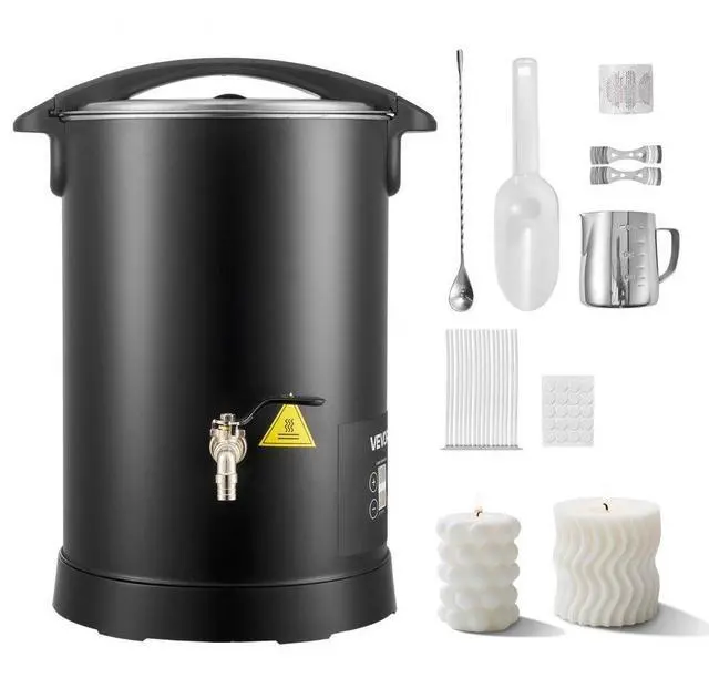 Main image of VEVOR Wax Melter for Candle Making, 10.6 Qts, Fast and Even Heating, with Easy Pour Spout and Temp Digital Display, Hourglass Base for Non-Stick Smooth Flow, Wax Melting Pot for Making Candles Soaps
