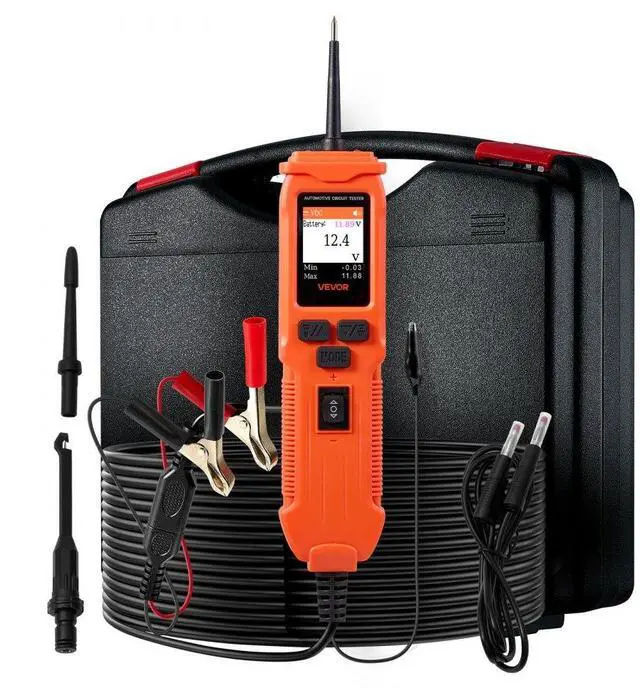Main image of VEVOR Automotive Circuit Tester, 8 - 35 DCV Power Circuit Probe Tester with TFT Color Display and Lighting, Automotive Power Tester Probe with 19.7 ft / 6 m Cable, 2-in-1 Electrical Detector Finder