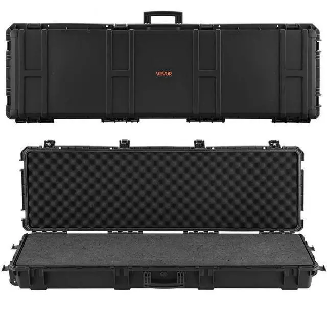 Main image of VEVOR Hard Rifle Case, Lockable Rifle Case with Detachable XPE Foam, 50 in Gun Storage with Wheels, IP67 Waterproof & Dustproof Pistol Storage Cases for Rifles, Shotguns, Airsoft Guns, Black