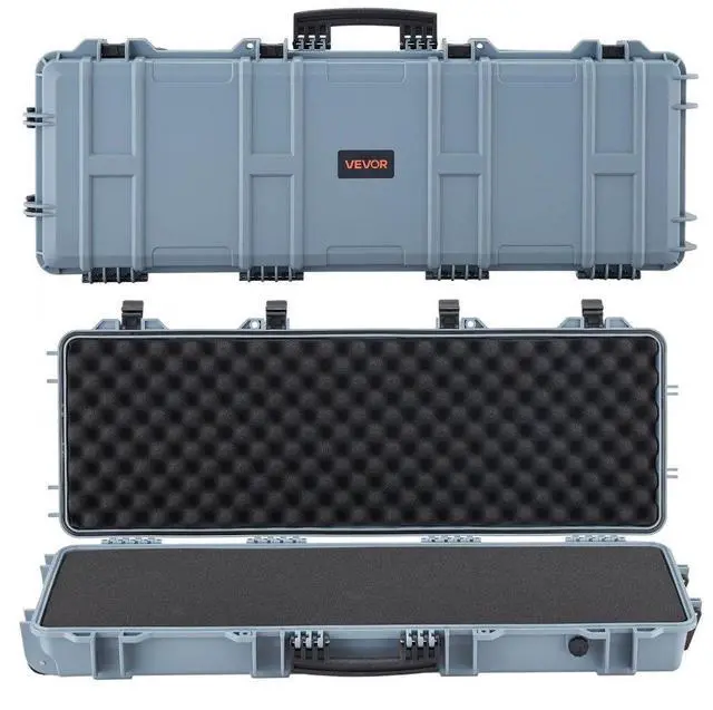 Main image of VEVOR Hard Rifle Case, Lockable Rifle Case with Pre-cut Foams, 40 in Gun Storage with Wheels, IP67 Waterproof & Dustproof Movable Large Pistol Storage for Rifles, Shotguns, Airsoft Guns, Grey