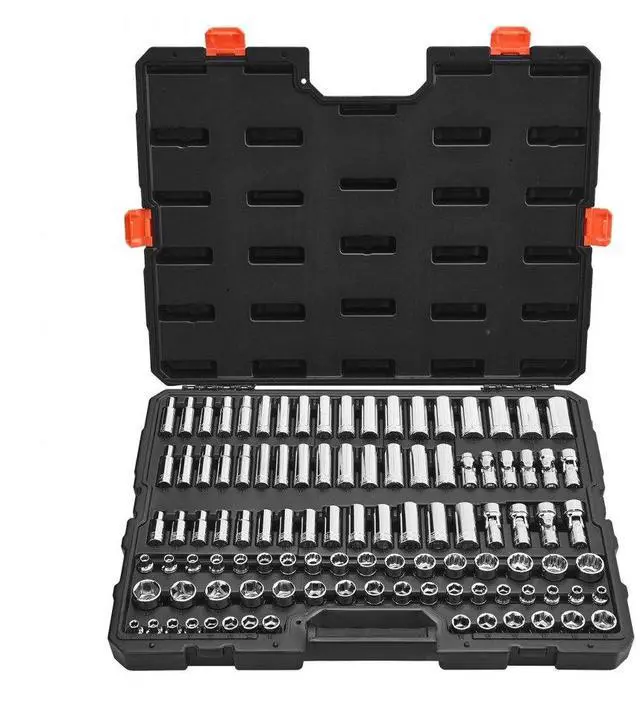 Main image of VEVOR Socket Set, 104 Pieces, 3/8 inch Drive Socket Tool Set, Metric Size from 6 to 24 mm, Deep and Standard, Mechanic Tool Kit with Storage Case, Chrome Plated CR-V Alloy Steel, for Automotive Repair