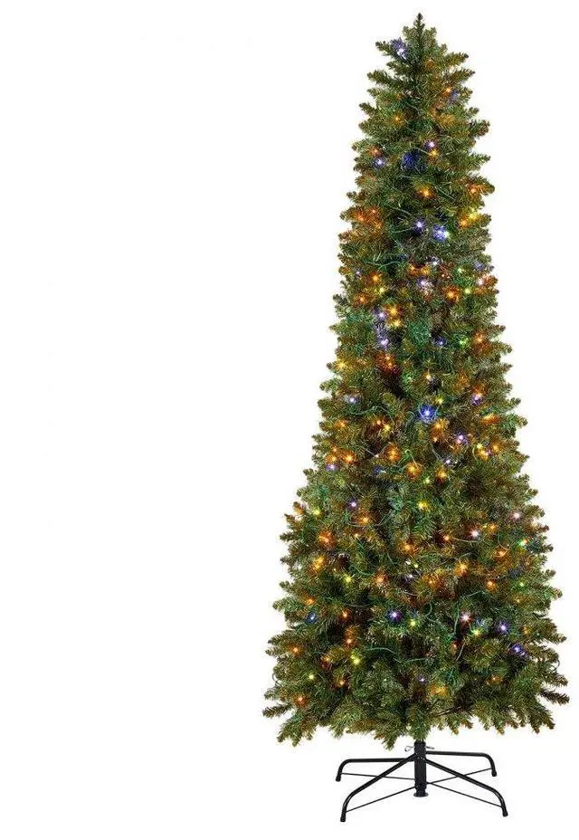 VEVOR Christmas Tree, 6ft Prelit Artificial Xmas Tree, Full Holiday Decor Trees with 240 Colorful LED Lights, 11 Lighting Modes, 635 Branch Tips & Sturdy Metal Base for Home Party Office Decoration