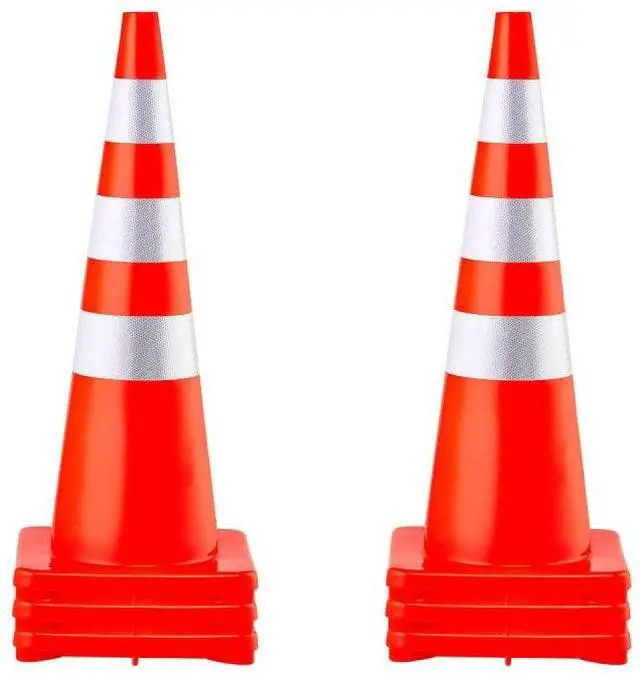 Alt view image 2 of 2 - VEVOR Safety Cones Traffic Cones 6 X 36" Orange Reflective Collars Road Cones