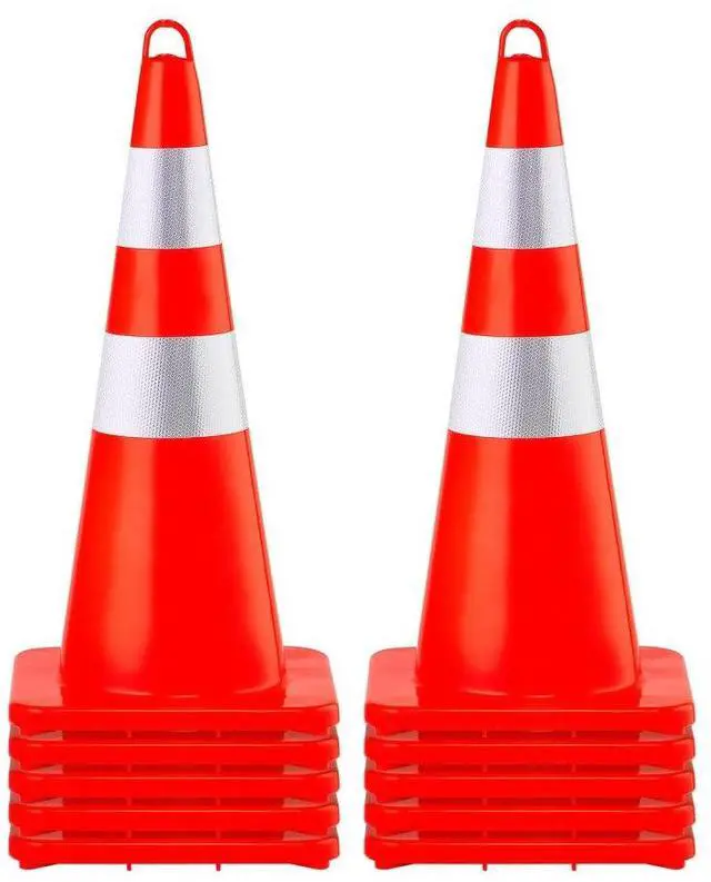 Alt view image 2 of 2 - VEVOR 10pcs 28" Orange Safety Traffic Cones Trucks And Road Safe Cone