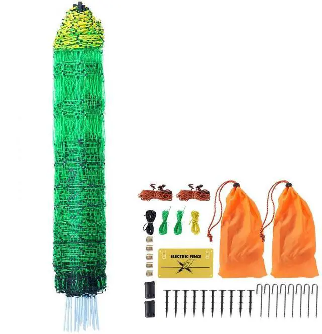 Main image of VEVOR Electric Fence Netting, 48" H x 168' L, PE Net Fencing Kit with Posts & Double-Spiked Stakes, Utility Portable Mesh for Chickens, Ducks, Geese, Rabbits,  in Backyards, Farms, and Ranches