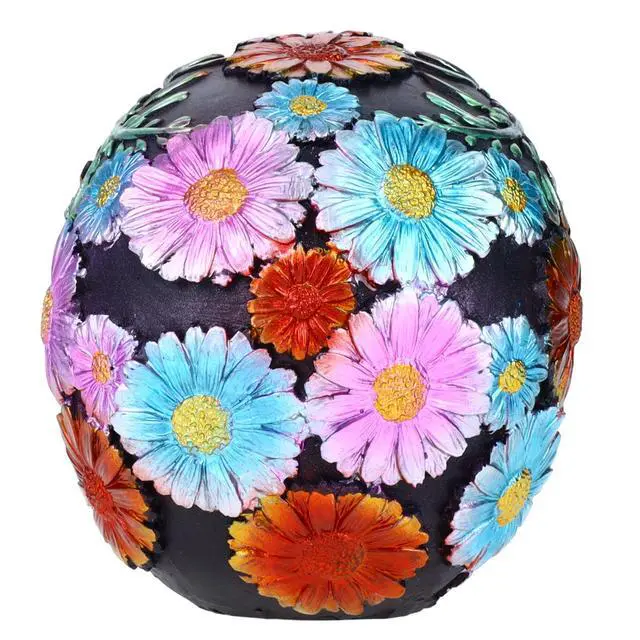 Alt view image 8 of 8 - Resin Sugar Skull Black Day of the Dead Skull 1 P754754D - Flower Halloween Decoration Gothic DOD Skeleton Head Dia de los Muertos - Floral Black