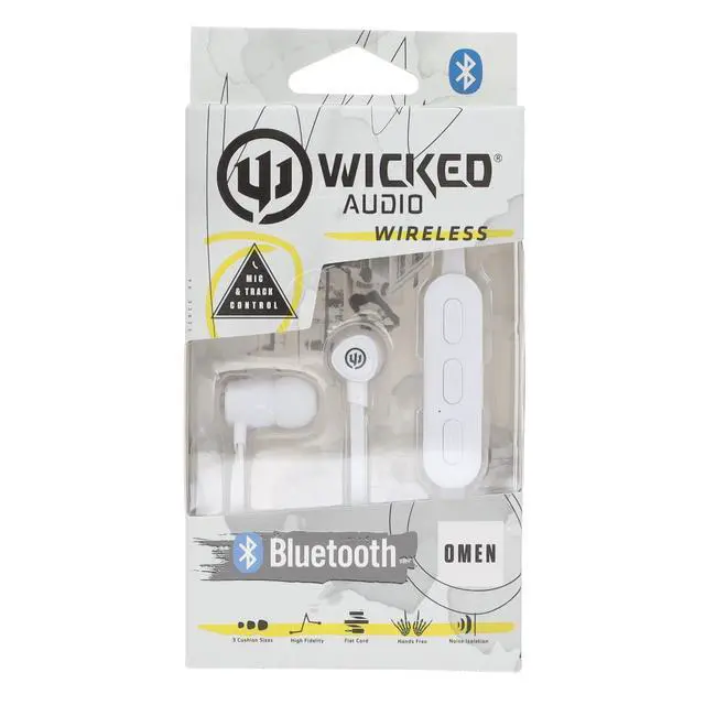 Alt view image 10 of 14 - Wicked Audio WI-BT1755 Omen Wireless Bluetooth Noise Isolation Earbuds - White