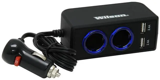 Alt view image 6 of 7 - Wilson Antennas 12-Volt Dual 2.4A USB Adapter with 3' Cord 12-Volt Adapters