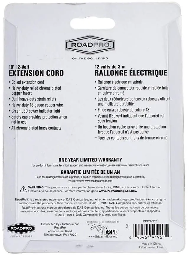 Alt view image 13 of 13 - Roadpro Cigarette Lighter Adapter, Coiled Cord 7" W x 1" D x 4" H  RPPS-2231