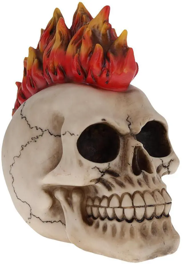 Alt view image 2 of 3 - Skull With Flaming Mohawk