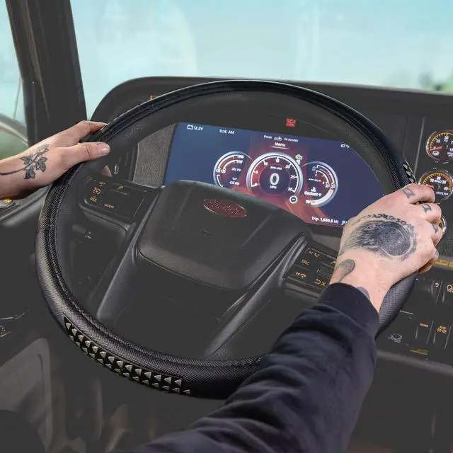 Alt view image 8 of 8 - RoadPro NUT_RPSW-3002 18" Comfort Grip Steering Wheel Cover Black RPSW-3002