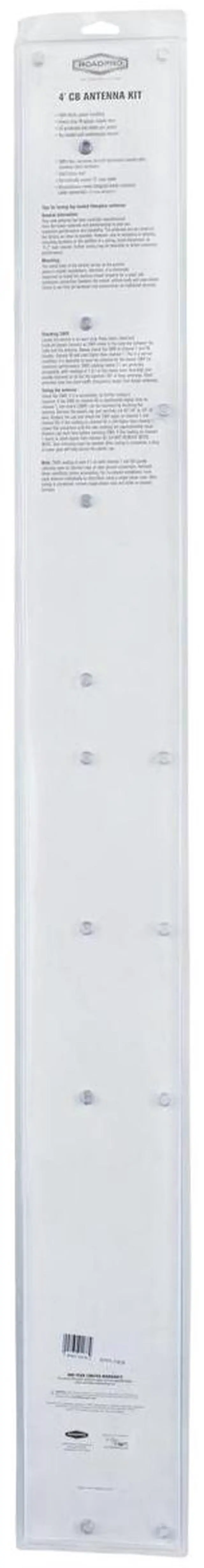 Alt view image 8 of 8 - RoadPro RPPS-24KB 4' Platinum Series Dual Mirror Mount CB Antenna Kit, 1000W Black