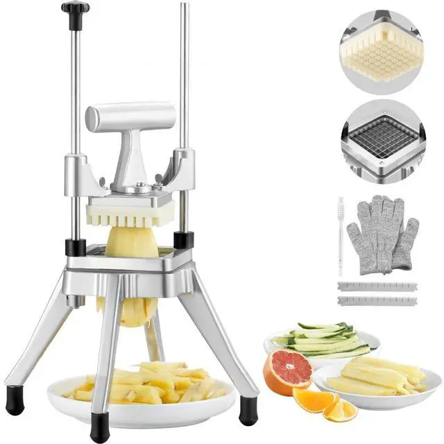 Alt view image 2 of 2 - VEVOR Commercial Vegetable Fruit Chopper 3/8 Blade Heavy Duty Professional Food Dicer Kattex French Fry Cutter Onion Slicer Stainless Steel for Tomato Peppers Potato Mushroom, Sliver