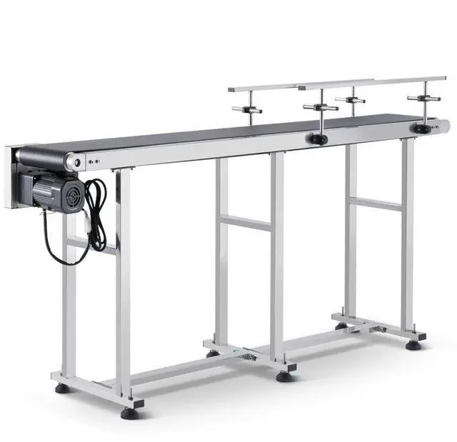 Alt view image 2 of 2 - VEVOR Belt Conveyor, 71 x 7.8 inch Conveyor Table, Heavy Duty Stainless Steel Motorized Belt Conveyor for Inkjet Coding Applications Powered PVC Belt Anti-Static Adjustable Speed (Double Guardrail)