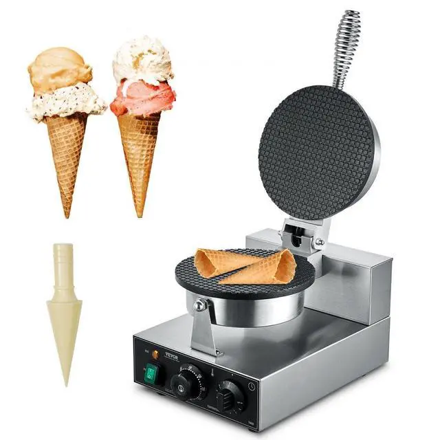 Alt view image 2 of 2 - VEVOR Electric Ice Cream Cone Maker Commercial Waffle Cone Egg Roll 1230W