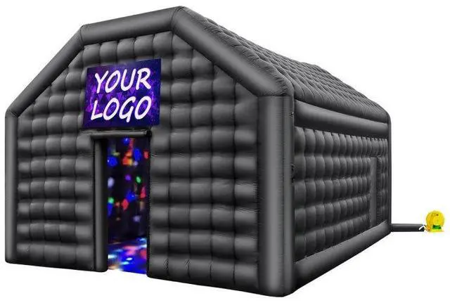 Main image of VEVOR Inflatable Nightclub, 19.7 x 16.4 x 12 Ft, Blow up Party Tent with Disco Lights & 680W Blower, Large Inflatable Night Club Tent for Adults, Inflatable House Air Cube for Wedding Birthday Black