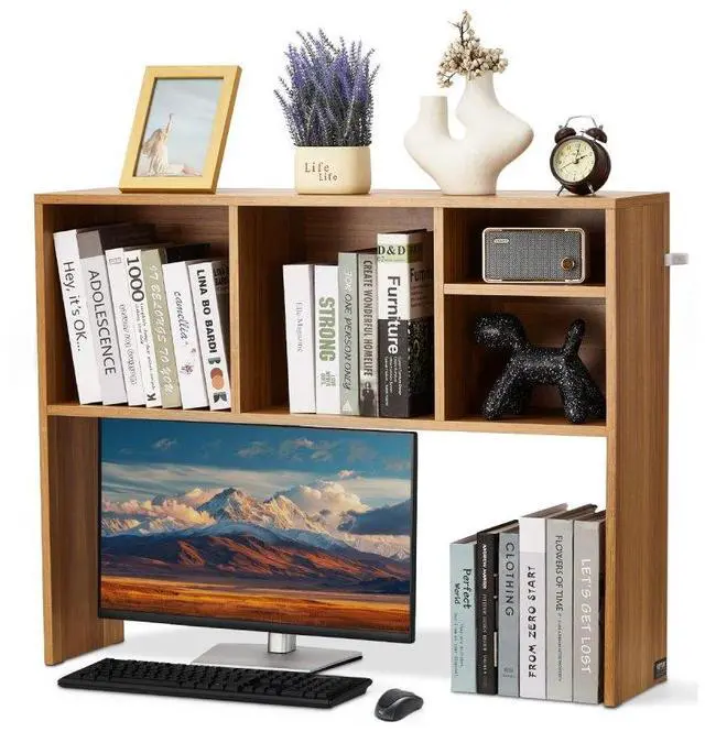 Alt view image 2 of 9 - VEVOR Desktop Bookshelf Wood Desktop Storage Organizer 1-Tier for Office & Home