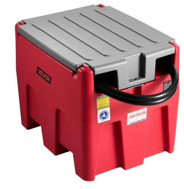 Main image of VEVOR Portable Diesel & Gasoline Tank, 58 Gallon, 10 GPM Flow Rate, Diesel Fuel Tank with 12V Electric Transfer Pump, 13.1ft Hose, Auto Fueling Nozzle, Transfer Tank for Easy Fuel Transportation, Red