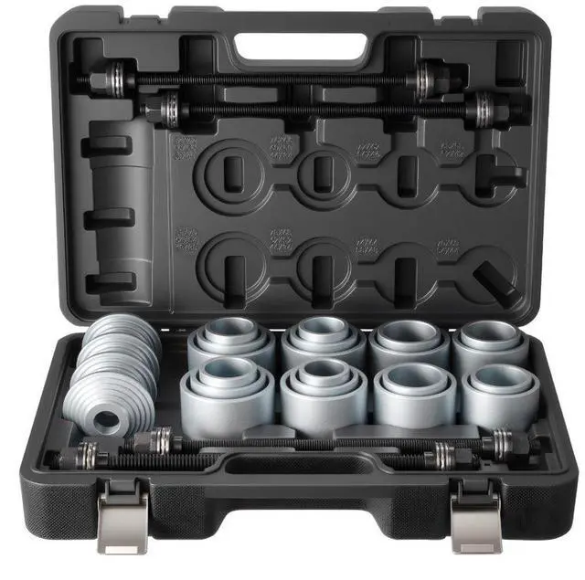 Main image of VEVOR Pull and Press Sleeve Kit, 28 PCS, Steel Bush Removal Insertion Sleeve Tools with Carrying Case, Compatible with LCV and HGV Engines, for Removing and Installing Bushings, Bearings, and Seals