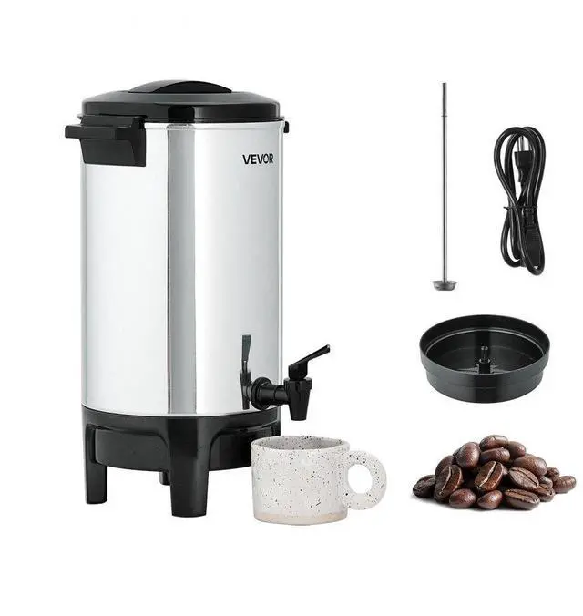 Main image of VEVOR Commercial Coffee Urn, 40 Cup 6 L Hot Beverage Dispenser with Dripless Faucet, Quick-Brewing Commercial Coffee Maker, Automatic Temperature Control, for Catering, Party, Church & Restaurant