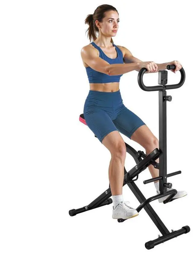 Main image of VEVOR Squat Machine, Deep Squat Rowing Machine for Home, Easy Setup & Foldable Exercise Equipment, Glute Trainer Machine with 12-Gear Adjustable Resistance, Glutes & Leg Home Workout Machine, Black