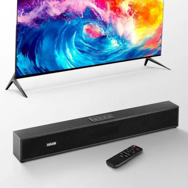Main image of VEVOR Sound Bar for Smart TV, 2.0 Channel, 24-Inch Compact Soundbar TV Speakers for Projector, Bluetooth AUX Connection, Remote Control, Easy Setup, 80W Surround Sound System for PC Home Theater Audio