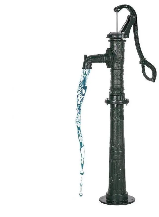 Main image of VEVOR Well Hand Pitcher Pump, 20 ft Max Lift, Antique Cast Iron Manual Hand Water Pump with Heightening Base, NPT 1-1/4 in Connection, Easy Installation, for Outdoor Garden, Pond, Yard, Farm, Green
