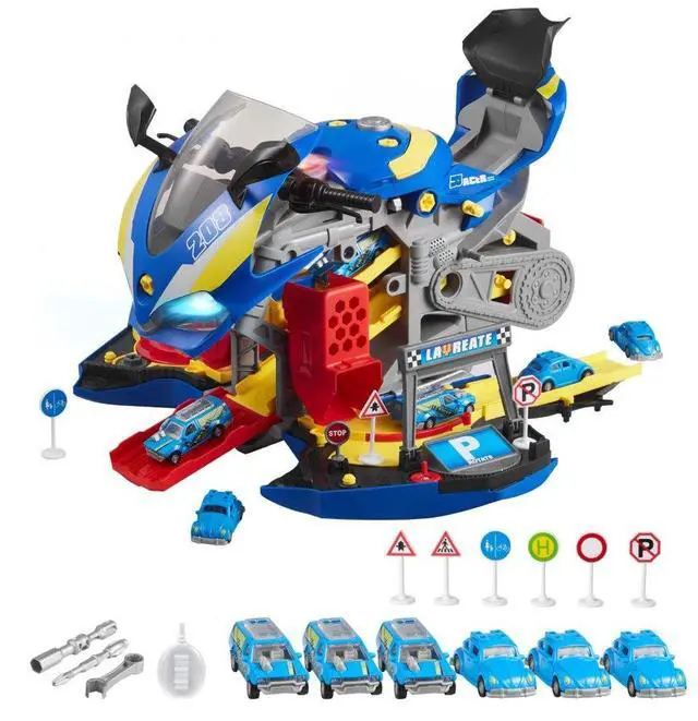 VEVOR Motorcycle Engine Toy, 25 Pieces, Motorcycle Mechanic Toy with Removable Parts, Lights & Sounds, Simulated Riding & Track Racing, Kids Mechanic Workshop Set for Toddler 3 Years and Up, Blue