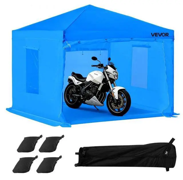 Main image of VEVOR Portable Paint Booth Tent,  115.35 x 115.35 x 71.26 inch Portable Garage Spray Tent, Waterproof Spray Booth with Foldable Frame Design & 2 Mesh Side Windows for Auto Parts, Furniture, Motorcycle