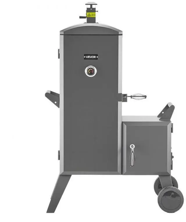 Main image of VEVOR Charcoal Offset Smoker, Heavy-Duty Steel BBQ Offset Smoker with Side Firebox, Movable Outdoor Barbecue Smokers with 6 Adjustable Grates, Thermometer & Air Vents for Backyard Patio Party Cooking