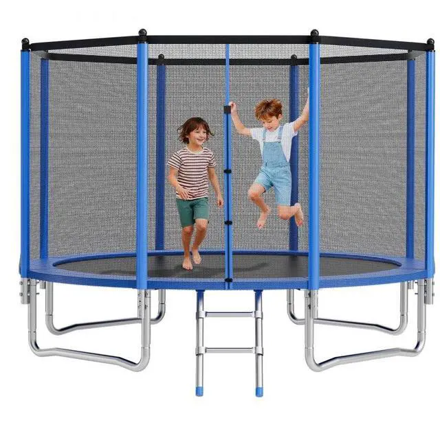 Main image of VEVOR Outdoor Trampoline, 12FT Round Recreational Trampoline with Enclosure Net, ASTM Approved, Heavy Duty Trampolines, Max 400 lbs Weight Capacity, Anti-Rust Backyard Trampolines for Kids & Adults
